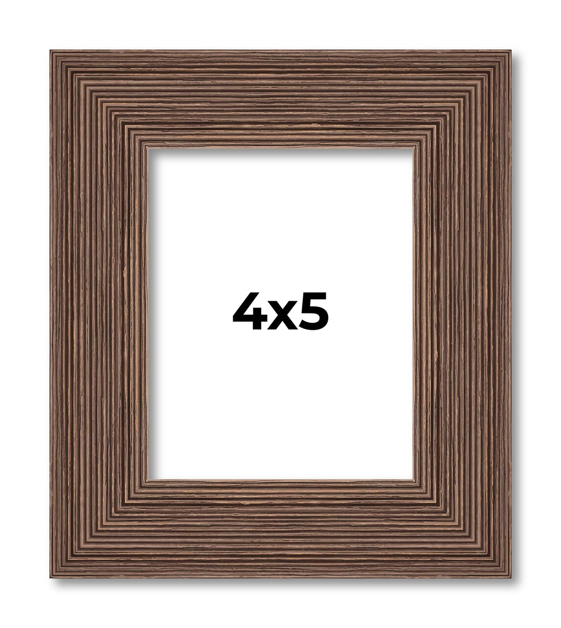 4x5 Wide Barnwood Picture Frame with UV-Resistant Acrylic & Acid Free Backing, Available in 6 Paint Finishes - Grey, Brown, White, and Black